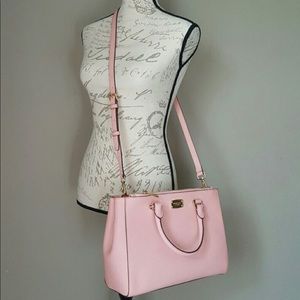 Michael Kors Kellen leather satchel pale pink bag